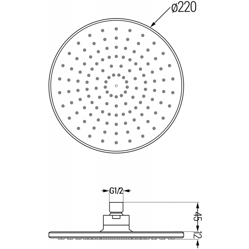Mexen D-40 sprcha 22 cm, grafit - 79740-66