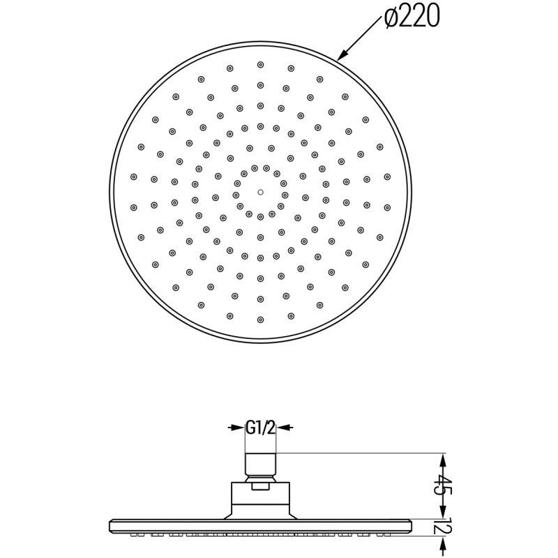 Mexen D-40 sprchová hlavica 22 cm, brúsená šedá zbraň - 79740-66