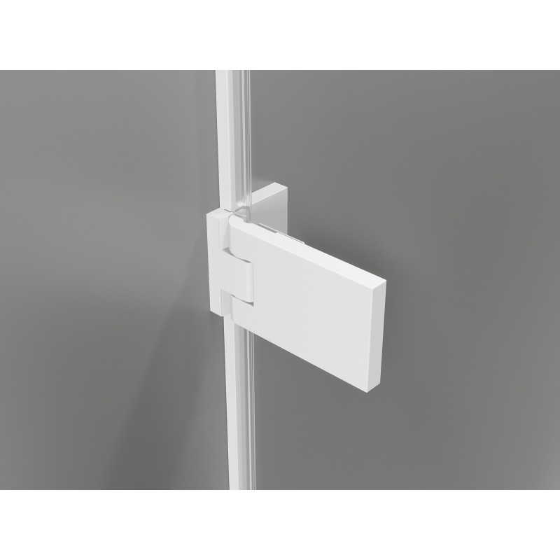 Mexen Lunar-F L skladacie pravé sprchové dvere 135 cm, priehľadné, biele - 836SL-135-050-20-00-P