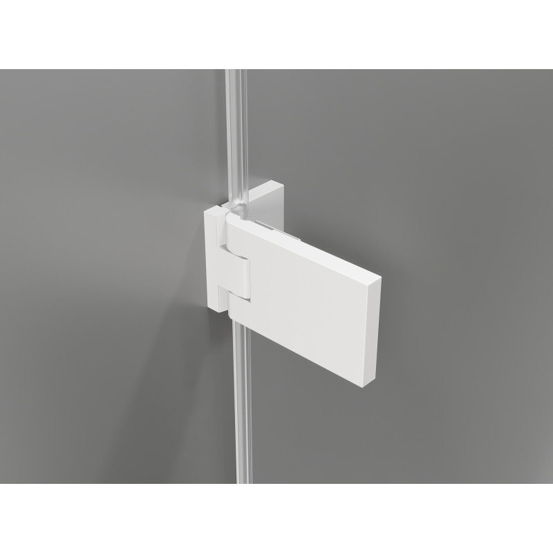 Mexen Lunar-F L skladacie pravé sprchové dvere 135 cm, priehľadné, biele - 836SL-135-050-20-00-P