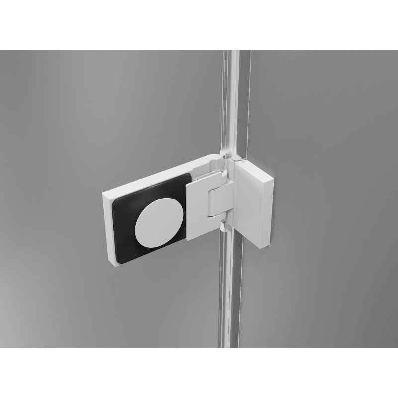 Mexen Lunar-F L skladacie pravé sprchové dvere 135 cm, priehľadné, biele - 836SL-135-050-20-00-P
