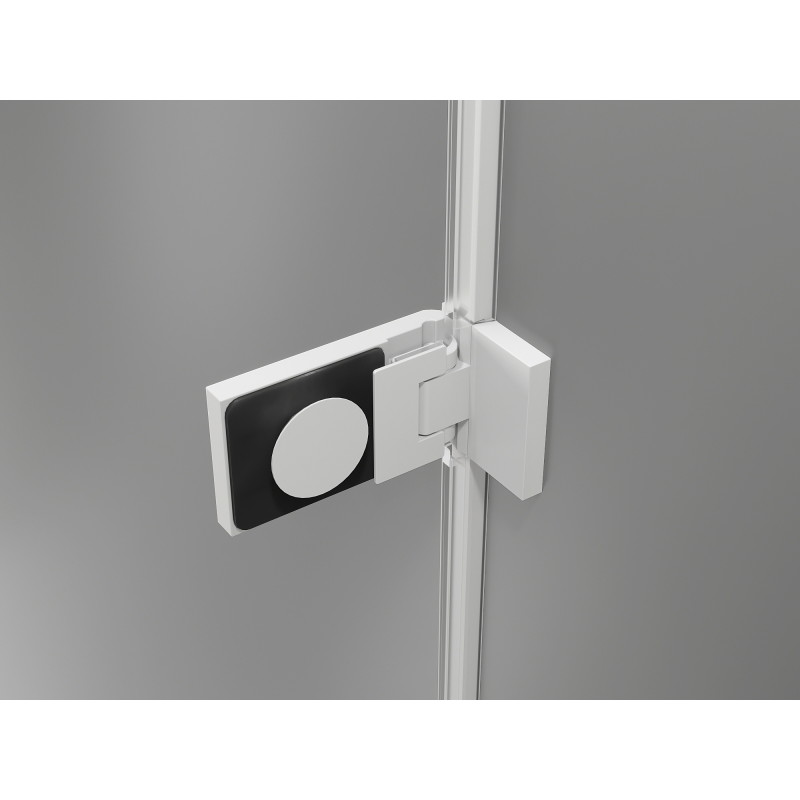 Mexen Lunar-F L skladacie pravé sprchové dvere 135 cm, priehľadné, biele - 836SL-135-050-20-00-P