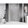 Mexen Lunar-F L skladacie pravé sprchové dvere 135 cm, priehľadné, biele - 836SL-135-050-20-00-P