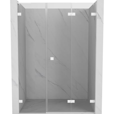 Mexen Lunar-F L skladacie sprchové dvere pravé 135 cm, transparentné, biele - 836SL-135-050-20-00-P