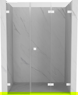 Mexen Lunar-F L skladacie sprchové dvere pravé 135 cm, transparentné, biele - 836SL-135-050-20-00-P