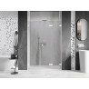 Mexen Lunar-F L skladacie pravé sprchové dvere 135 cm, priehľadné, biele - 836SL-135-050-20-00-P