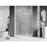Mexen Lunar-F L skladacie pravé sprchové dvere 135 cm, priehľadné, biele - 836SL-135-050-20-00-P