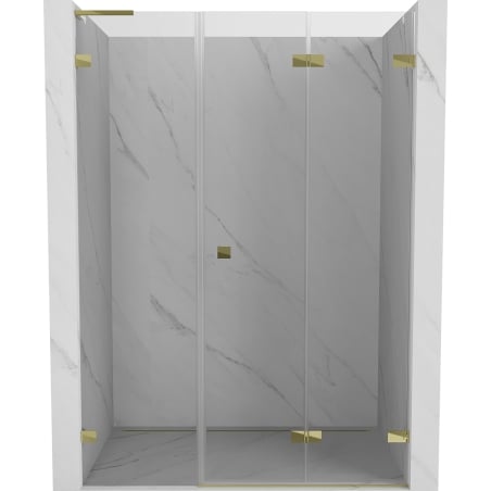 Mexen Lunar-F L skladacie sprchové dvere pravé 115 cm, transparentné, zlaté - 836SL-115-050-50-00-P