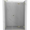 Mexen Lunar-F L skladacie sprchové dvere pravé 115 cm, transparentné, zlaté - 836SL-115-050-50-00-P