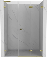 Mexen Lunar-F L skladacie sprchové dvere pravé 115 cm, transparentné, zlaté - 836SL-115-050-50-00-P