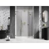 Mexen Lunar-F L sprchové dvere skladacie pravé 120 cm, transparentné, zlaté - 836SL-120-050-50-00-P