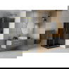 Mexen Rio štvorcová sprchová kabína 90 x 90 cm, grafitová čierna, zlatá + závesný bidet Flat, čierna- 860-090-090-50-40-4070G