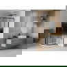 Mexen Rio sprchový kút polkruhový 80 x 80 cm, pruhovaný, čierny + sprchový nádrž Flat, biely - 863-080-080-70-20-4110B