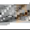 Mexen Rio sprchový kút polkruhový 80 x 80 cm, pruhovaný, čierny + sprchový nádrž Flat, biely - 863-080-080-70-20-4110B