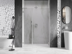 Mexen Lunar-B L sprchové dvere výklopné pravé 135 cm, transparentné, brúsený nikel - 832SL-135-050-97-00-P