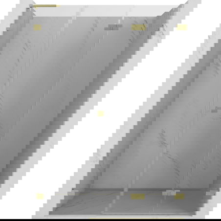 Mexen Lunar-F L skladacie sprchové dvere pravé 110 cm, transparentné, zlato kartáčované - 836SL-110-050-55-00-P