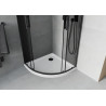 Mexen Rio polkruhový sprchovací kút 80 x 80 cm, grafitový, čierny + vanička Flat, biely - 863-080-080-70-40-4110B