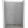 Mexen Lunar-F L skladacie sprchové dvere pravé 115 cm, transparentné, zlaté brúsené - 836SL-115-050-55-00-P