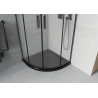 Mexen Rio sprchovací kút polkruhový 90 x 90 cm, matný, čierny + sprchová vanička Flat, čierna - 863-090-090-70-30-4170B