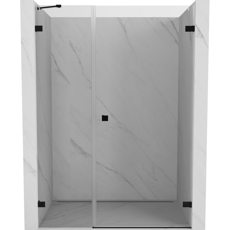 Mexen Lunar-B sprchové dvere otváracie pravé 140 cm, transparentné, čierne - 832S-140-050-70-00-P