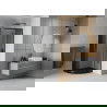 Sprchový kút Mexen Rio polkruhový 90 x 90 cm, grafit, čierny + sprchový žľab Flat, čierny - 863-090-090-70-40-4170B