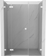 Mexen Lunar sprchové dvere otočné ľavé 155 cm, transparentné, biele - 834S-155-050-20-00-L