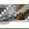 Sprchový kút Mexen Rio polkruhový 90 x 90 cm, grafit, čierny + sprchový žľab Flat, čierny - 863-090-090-70-40-4170B