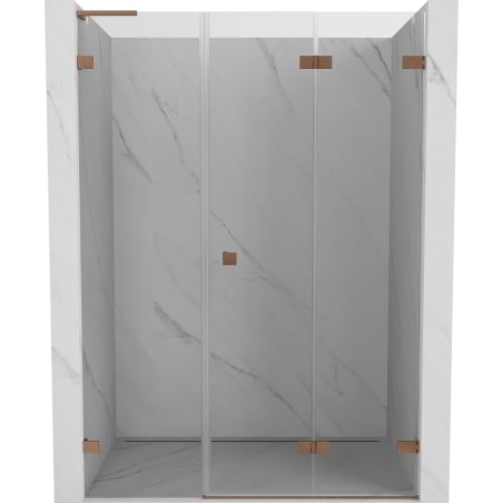 Mexen Lunar-F L skladacie sprchové dvere pravé 110 cm, transparentné, brúsená meď - 836SL-110-050-65-00-P