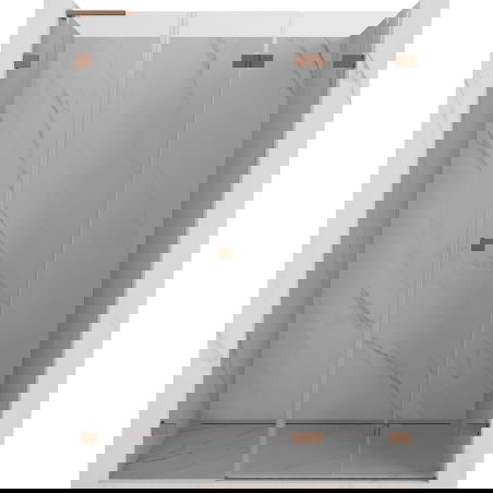 Mexen Lunar-F L sprchové dvere skladacie pravé 135 cm, transparentné, brúsená meď - 836SL-135-050-65-00-P