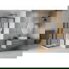 Mexen Rio štvorcová sprchová kabína 70 x 70 cm, transparentnéné, čierna + závesný bidet Flat, biela- 860-070-070-70-00-4010B