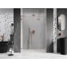 Mexen Lunar-F L sprchové dvere skladacie pravé 140 cm, transparentné, brúsená meď - 836SL-140-050-65-00-P