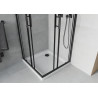 Mexen Rio štvorcový sprchový kút 80 x 80 cm, transparentný, čierny + sprchová vanička Flat, biela