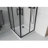 Mexen Rio štvorcový sprchový kút 80 x 80 cm, priehľadný, čierny + vanička Flat, biela - 860-080-080-70-00-4010B