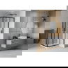 Mexen Rio štvorcová sprchová kabína 90 x 90 cm, transparentnéné, čierna + závesný bidet Flat, biela- 860-090-090-70-00-4010B