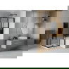 Mexen Rio štvorcová sprchová kabína 70 x 70 cm, pruhy, čierna + závesný bidet Flat, biela- 860-070-070-70-20-4010B