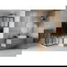 Mexen Rio štvorcová sprchová kabína 80 x 80 cm, pruhy, čierna + závesný bidet Flat, biela- 860-080-080-70-20-4010B