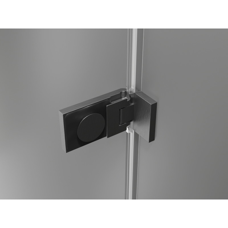 Mexen Lunar-F L skladacie sprchové dvere pravé 135 cm, transparentné, gun gray kartáčovaný - 836SL-135-050-66-00-P