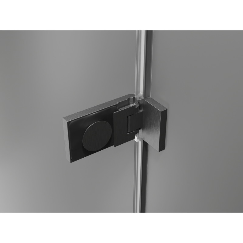 Mexen Lunar-F L skladacie sprchové dvere pravé 135 cm, transparentné, gun gray kartáčovaný - 836SL-135-050-66-00-P