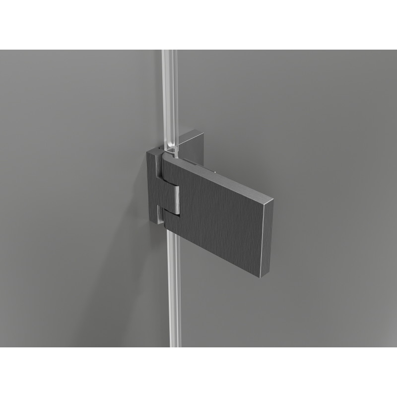 Mexen Lunar-F L skladacie sprchové dvere pravé 135 cm, transparentné, gun gray kartáčovaný - 836SL-135-050-66-00-P