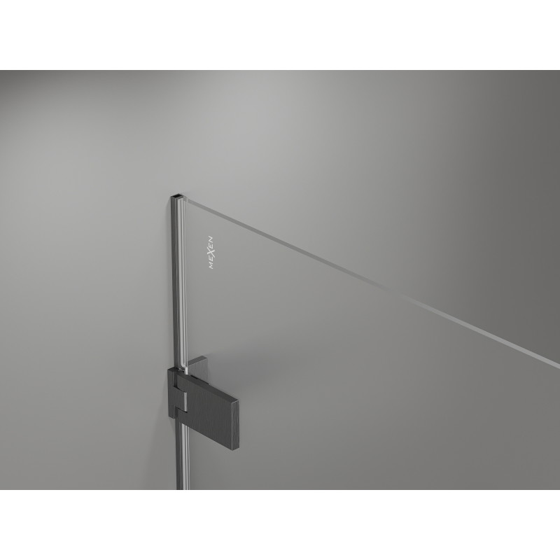 Mexen Lunar-F L skladacie sprchové dvere pravé 135 cm, transparentné, gun gray kartáčovaný - 836SL-135-050-66-00-P