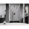 Mexen Lunar-F L skladacie sprchové dvere pravé 135 cm, transparentné, gun gray kartáčovaný - 836SL-135-050-66-00-P
