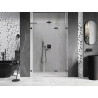 Mexen Lunar-F L skladacie sprchové dvere pravé 135 cm, transparentné, gun gray kartáčovaný - 836SL-135-050-66-00-P