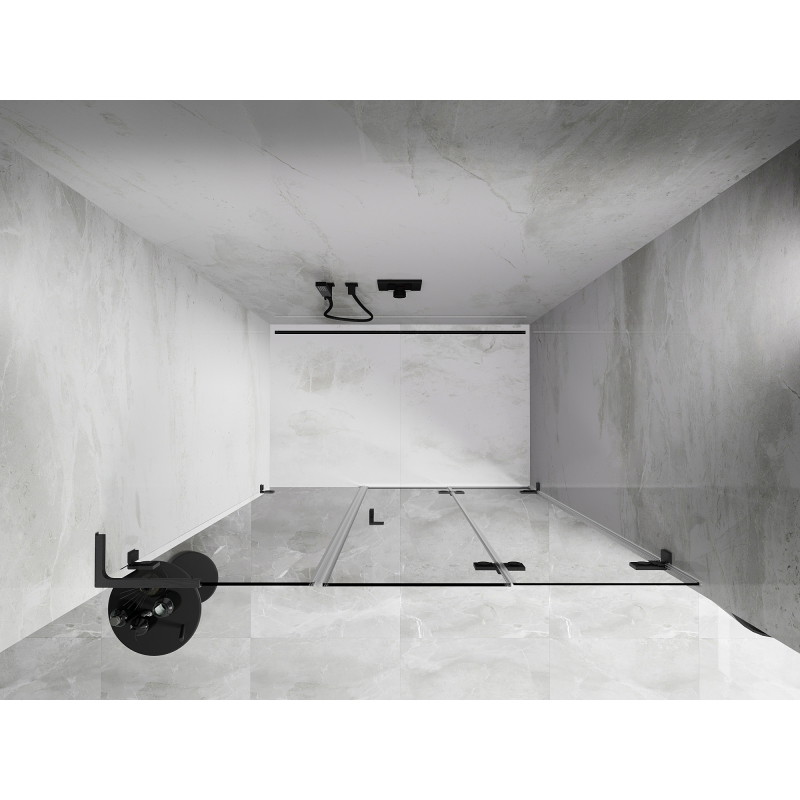 Mexen Lunar-F L skladacie sprchové dvere pravé 135 cm, transparentné, gun gray kartáčovaný - 836SL-135-050-66-00-P