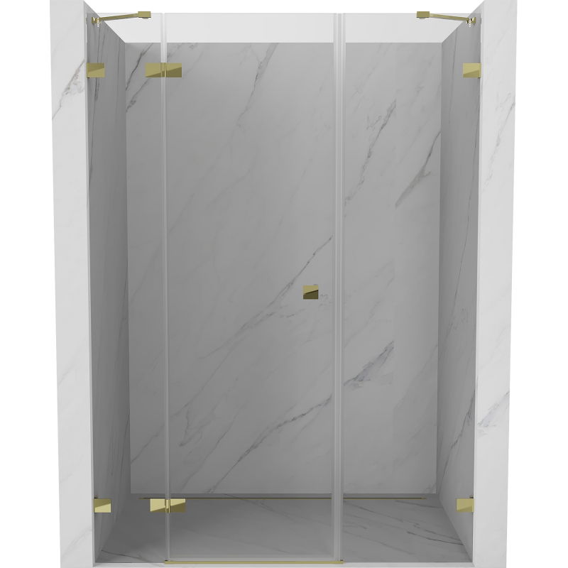 Mexen Lunar otočné sprchové dvere ľavé 155 cm, priehľadné, zlaté - 834S-155-050-50-00-L