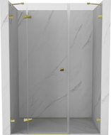 Mexen Lunar otočné sprchové dvere ľavé 155 cm, priehľadné, zlaté - 834S-155-050-50-00-L