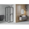 Mexen Rio štvorcová sprchová kabína 70 x 70 cm, inovať, čierna + závesný bidet Flat, biela- 860-070-070-70-30-4010B