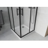 Mexen Rio štvorcová sprchová kabína 90 x 90 cm, mrazené sklo, čierna + Flat vanička, biela - 860-090-090-70-30-4010B