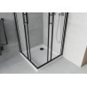 Mexen Rio štvorcová sprchová kabína 90 x 90 cm, mrazené sklo, čierna + Flat vanička, biela - 860-090-090-70-30-4010B