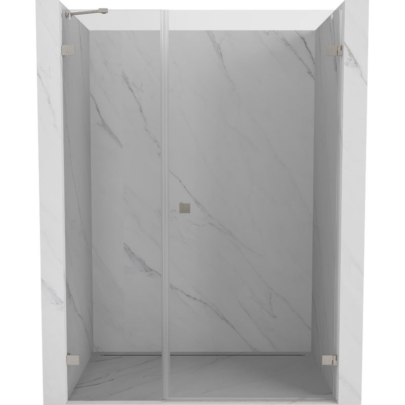 Mexen Lunar-B sprchové dvere otváracie pravé 140 cm, transparentné, brúsený nikel - 832S-140-050-97-00-P