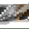 Mexen Rio štvorcová sprchová kabína 70 x 70 cm, grafitová čierna, čierna + závesný bidet Flat, biela- 860-070-070-70-40-4010B